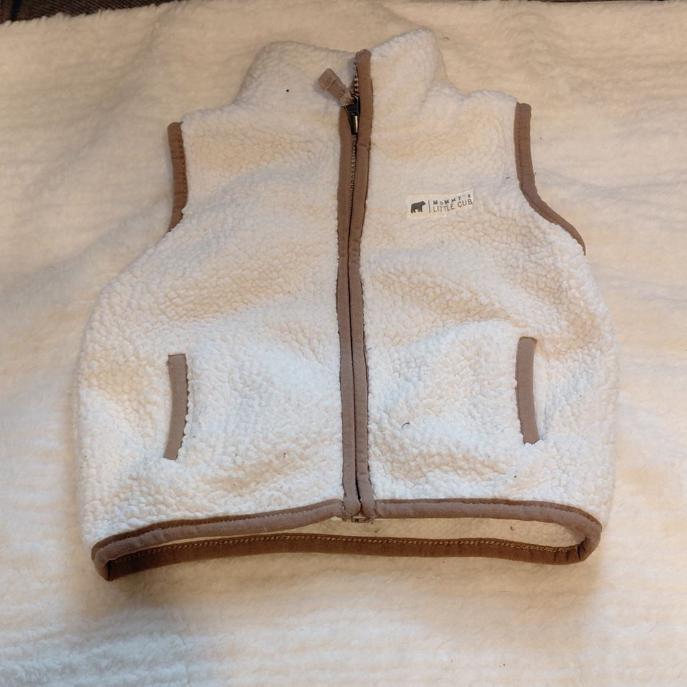 Baby Carter's Cream Tan Sherpa Vest 3 Months